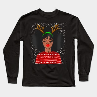 Womens Cute Holiday Festival Snow Day Party Long Sleeve T-Shirt